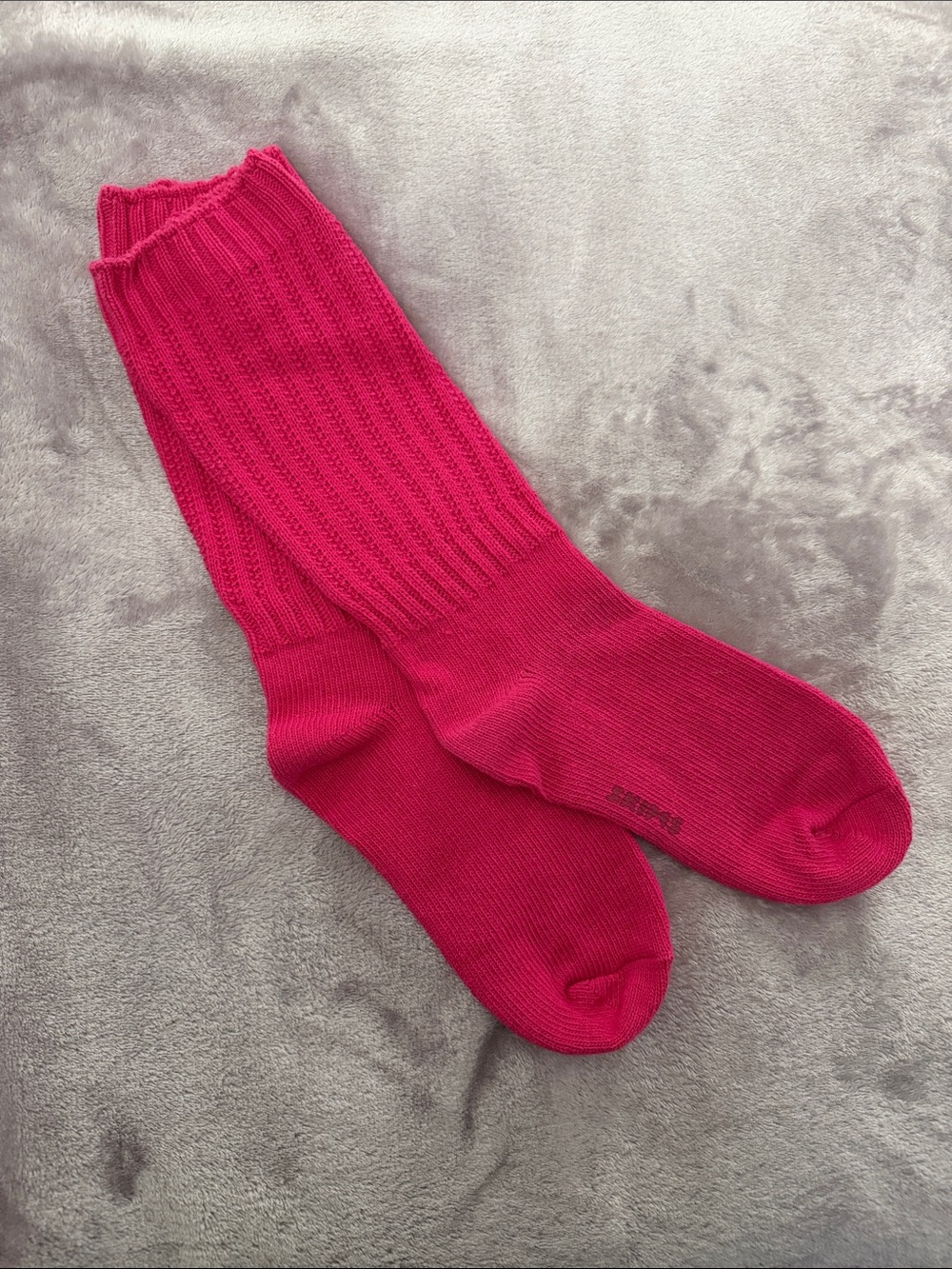 Hot pink skims mid calf socks
